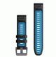  QuickFit® 22 Watch Bands - Black/Cirrus Blue Silicone - 010-13280-05 - Garmin
